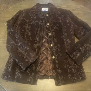 Vintage embroidered leather jacket